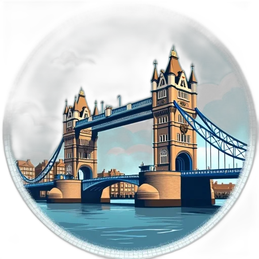 concept art, photorealistic, 3d render, fantasy art, stylized, illustration, london, bridge transparent PNG cut-out