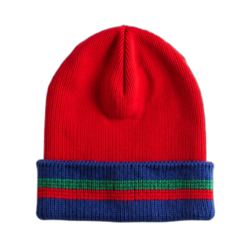 hat, crown, red, beanie, blue, green, striped, pattern transparent PNG cut-out