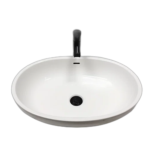 3d render, modern, white, ceramic, sink, smooth, curved, design transparent PNG cut-out