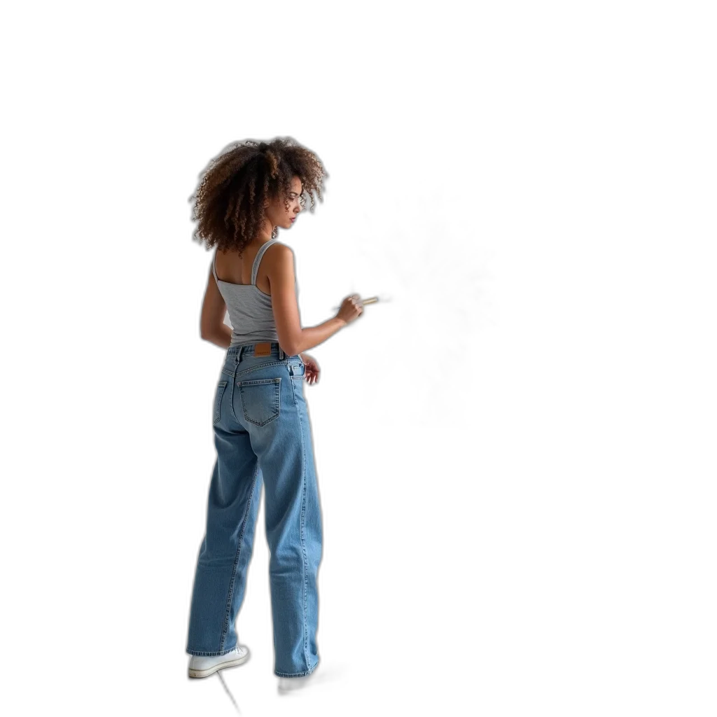 hair, jacket, dress, creature, 3d render, concept art, vaporwave, outer space transparent PNG cut-out