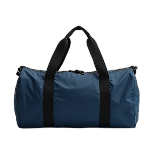 blue, black, gym, bag, handle, displayed, against, white transparent PNG cut-out
