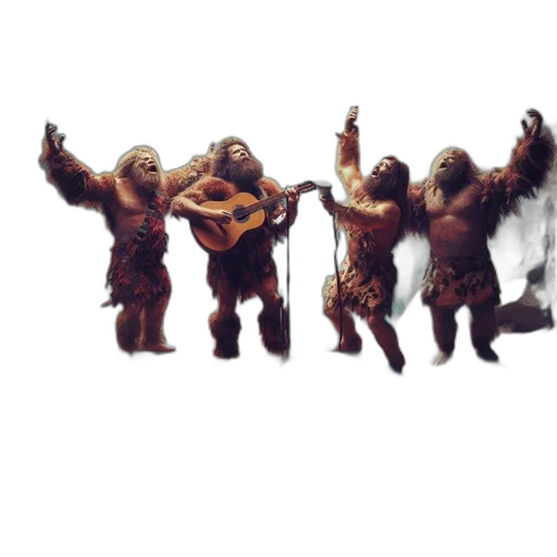 creature, concept art, 3d render, pixel art, fantasy art, prehistoric, cavemen, gather transparent PNG cut-out