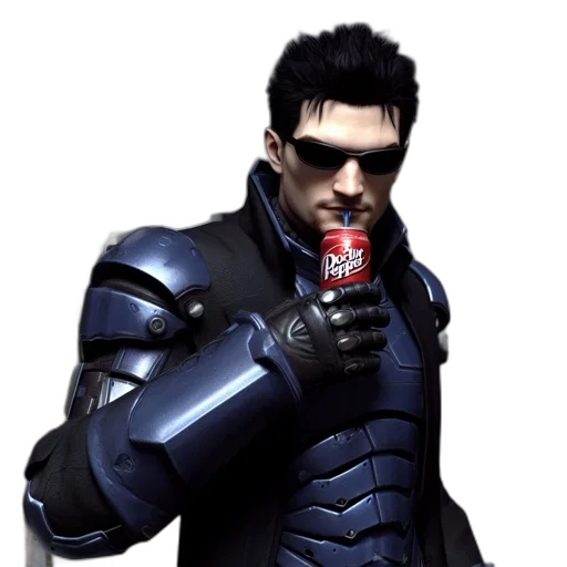 bottle, jacket, food, weapon, 3d render, concept art, cyberpunk, photorealistic transparent PNG cut-out