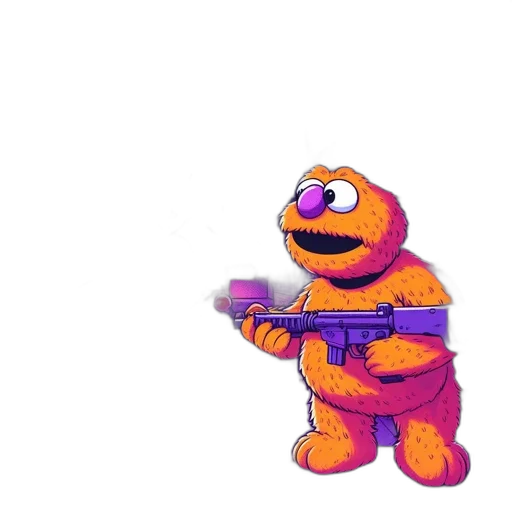 weapon, staff, animal, creature, pixel art, 3d render, concept art, vaporwave transparent PNG cut-out