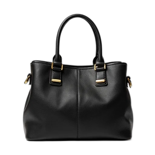dark, monochrome, black, leather, handbag, textured, pattern, gold transparent PNG cut-out