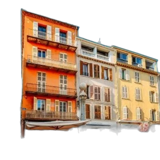 building, furniture, 3d render, photorealistic, concept art, city street, colorful, golden transparent PNG cut-out