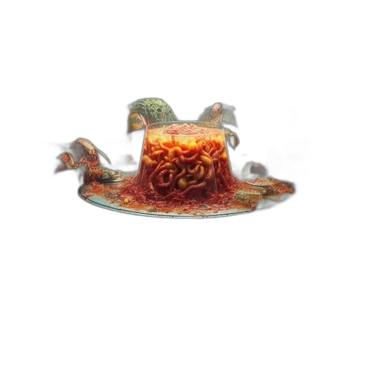 hat, crown, food, jewelry, 3d render, fire, futuristic, alien transparent PNG cut-out