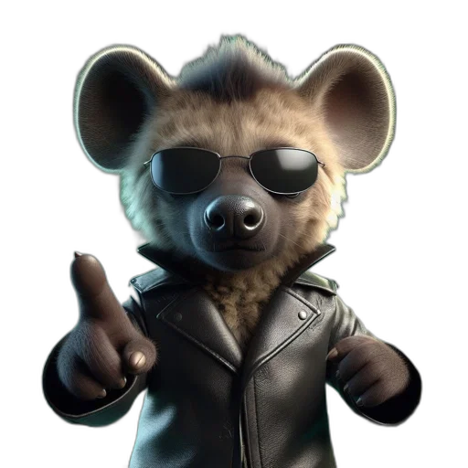 jacket, animal, staff, 3d render, concept art, pixel art, cartoon, hybrid transparent PNG cut-out