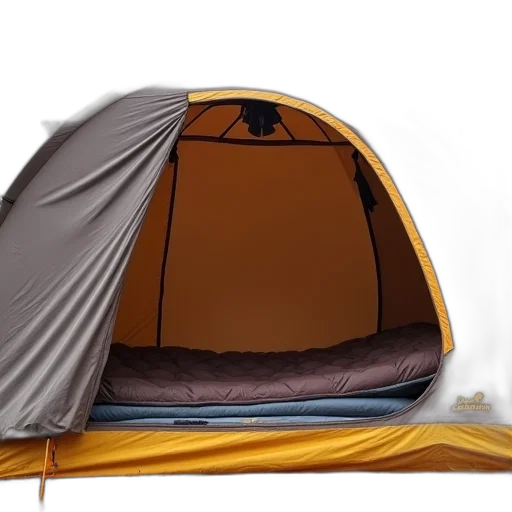 umbrella, jacket, 3d render, two-tone, tent, brown, gray, color transparent PNG cut-out