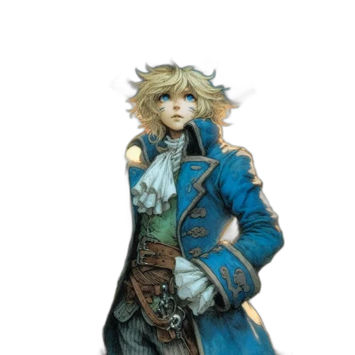 staff, jacket, sword, weapon, concept art, fantasy art, watercolor, pixel art transparent PNG cut-out