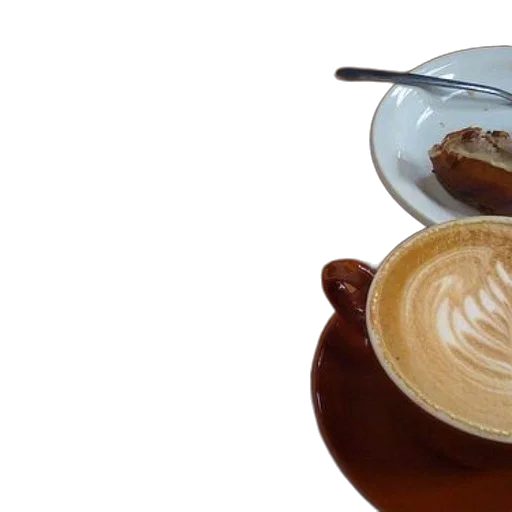 photorealistic, 3d render, two, cups, coffee, latte, art, sit transparent PNG cut-out