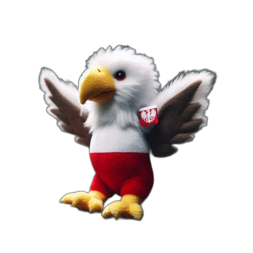 animal, 3d render, pixel art, concept art, photorealistic, plush, white, eagle transparent PNG cut-out