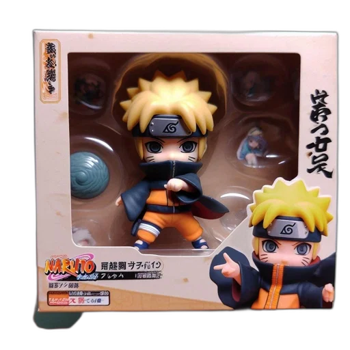 3d render, concept art, naruto, uzumaki, figurines, displayed, inside, box transparent PNG cut-out