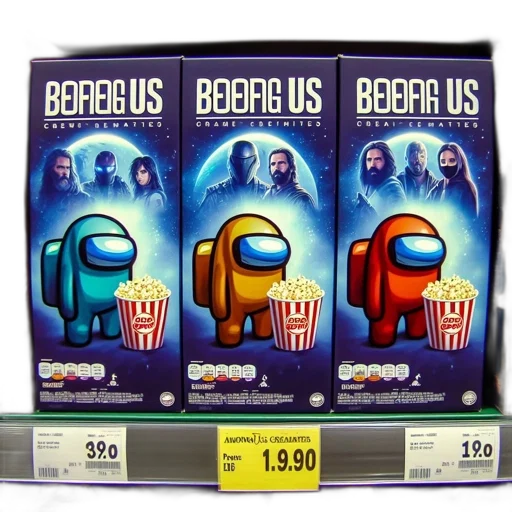 store, shelf, displays, being, movie-themed, popcorn, boxes, among transparent PNG cut-out