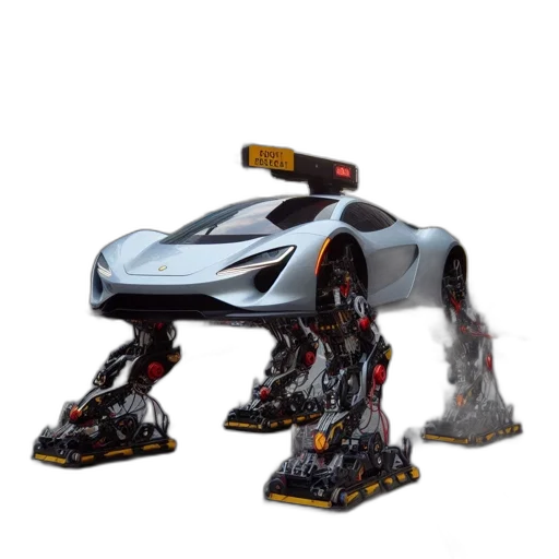 robot, car, 3d render, concept art, cyberpunk, outer space, bustling, city transparent PNG cut-out