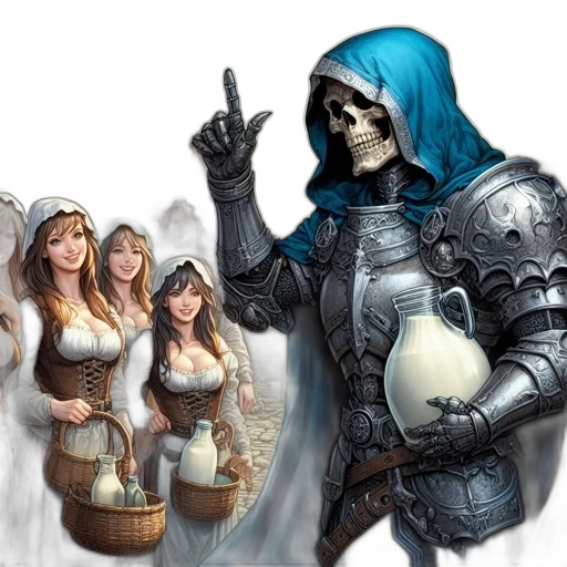 fantasy art, concept art, comic book art, 3d render, snow, monochrome, medieval, setting transparent PNG cut-out