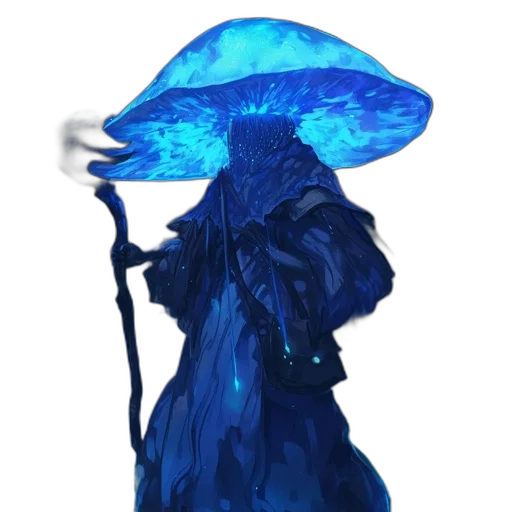 umbrella, hat, staff, dress, concept art, fantasy art, pixel art, 3d render transparent PNG cut-out