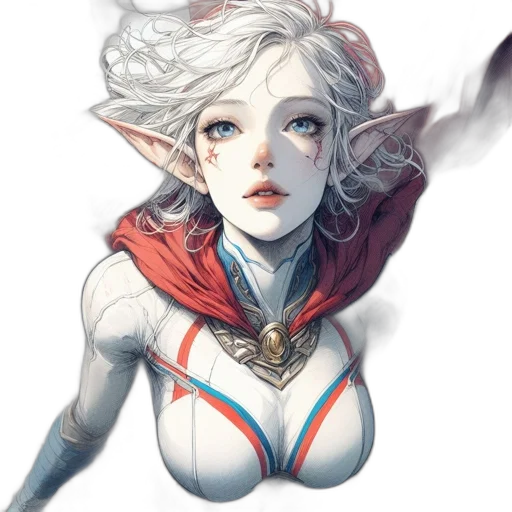staff, face, dress, crown, fantasy art, concept art, comic book art, watercolor transparent PNG cut-out