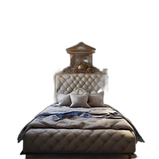 furniture, crown, dress, 3d render, photorealistic, earth tones, monochrome, opulent transparent PNG cut-out