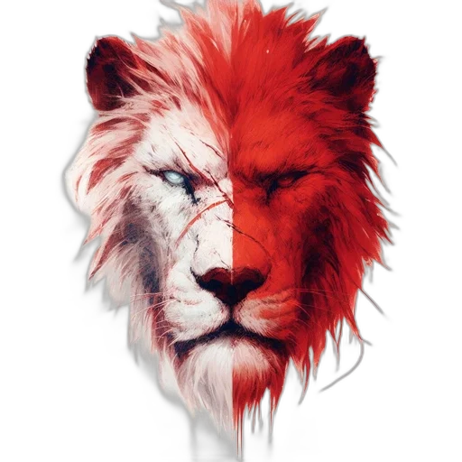animal, fantasy art, photorealistic, watercolor, concept art, red, artistic, rendition transparent PNG cut-out