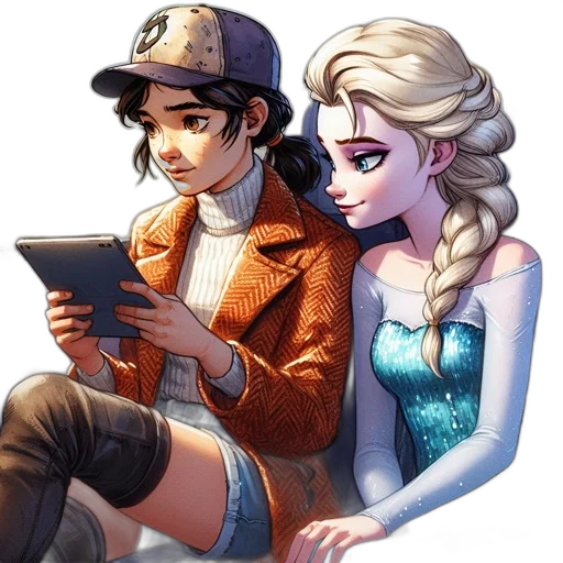 hat, staff, fantasy art, pixel art, comic book art, concept art, snow, underwater transparent PNG cut-out