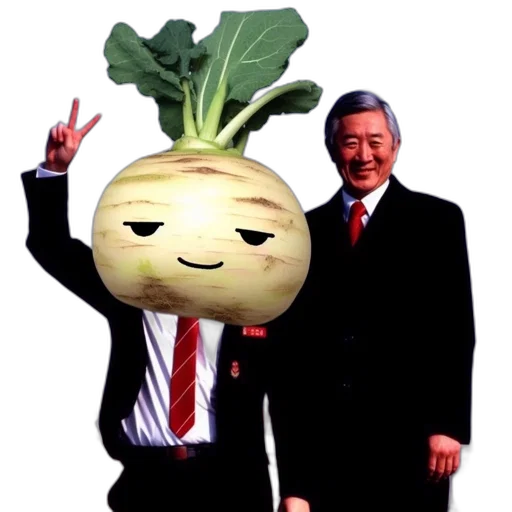food, creature, crown, staff, vaporwave, two, individuals, stand transparent PNG cut-out