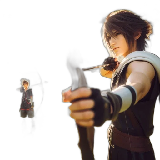 weapon, sword, concept art, 3d render, two, individuals, engage, archery transparent PNG cut-out