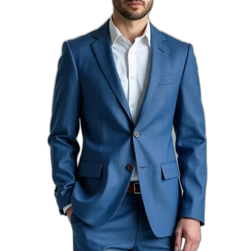 jacket, staff, dress, photorealistic, 3d render, blue, colorful, pastel transparent PNG cut-out