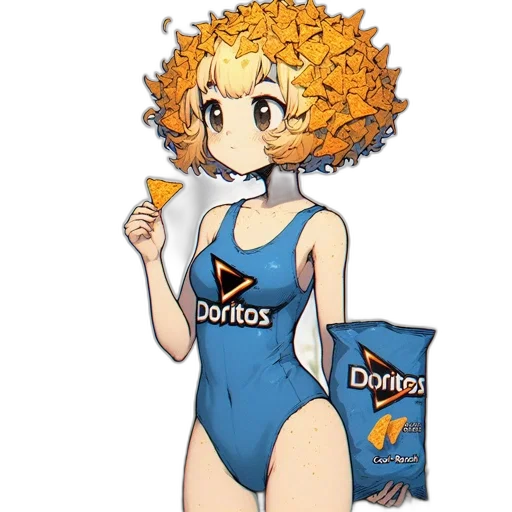 dress, food, anime, cartoon, vaporwave, concept art, blonde-haired, girl transparent PNG cut-out