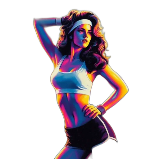 dress, comic book art, pixel art, cartoon, photorealistic, neon lights, neon, colorful transparent PNG cut-out