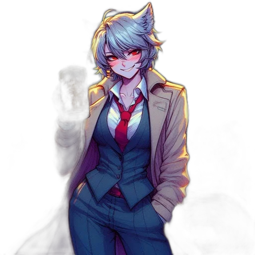 staff, jacket, dress, creature, anime, watercolor, pixel art, concept art transparent PNG cut-out