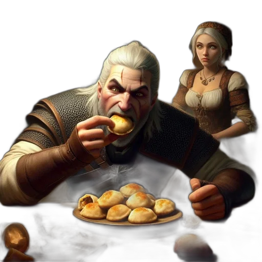 food, concept art, fantasy art, photorealistic, 3d render, fire, inside, medieval transparent PNG cut-out