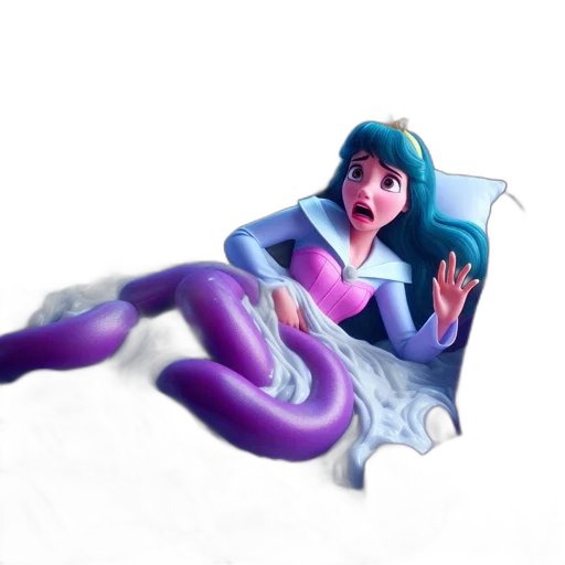 creature, dress, furniture, concept art, 3d render, fantasy art, comic book art, underwater transparent PNG cut-out