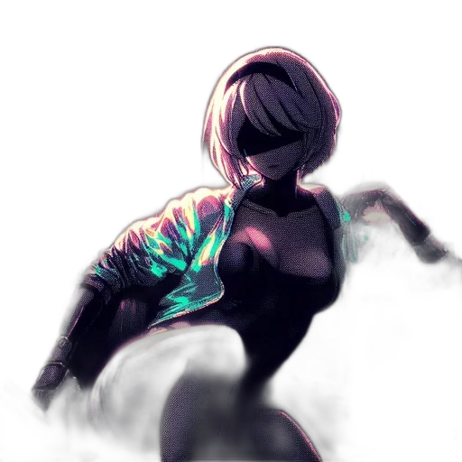 jacket, dress, mask, robot, cyberpunk, concept art, vaporwave, watercolor transparent PNG cut-out