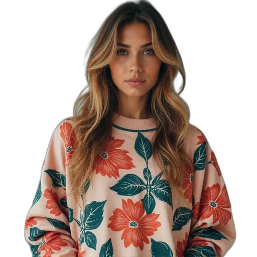 dress, jacket, face, flower transparent PNG cut-out