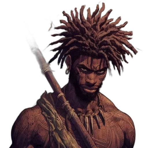 staff, weapon, sword, hair, concept art, fantasy art, comic book art, photorealistic transparent PNG cut-out