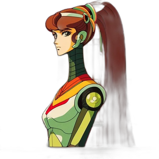 robot, staff, concept art, anime transparent PNG cut-out