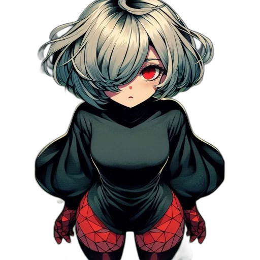 mask, dress, flower, creature, pixel art, anime, concept art, cartoon transparent PNG cut-out