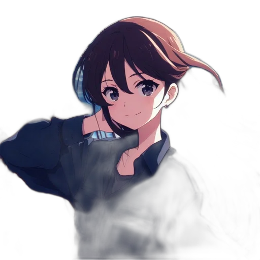 jacket, staff, weapon, face, anime, watercolor, concept art, photorealistic transparent PNG cut-out