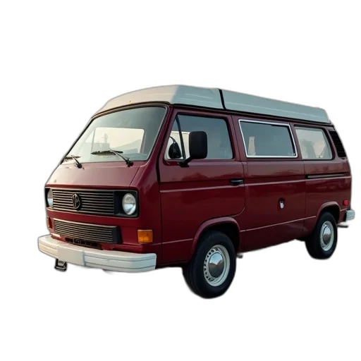 car, animal, 3d render, photorealistic, concept art, burgundy, van, parked transparent PNG cut-out