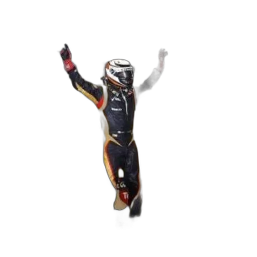 robot, 3d render, concept art, formula, one, driver, celebrates, his transparent PNG cut-out
