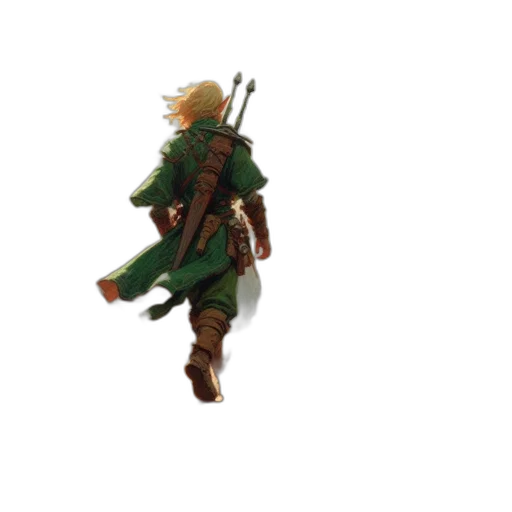 staff, sword, weapon, 3d render, concept art, pixel art, fantasy art, green transparent PNG cut-out