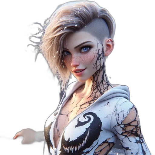 dress, face, dragon, hair, concept art, fantasy art, cyberpunk, photorealistic transparent PNG cut-out