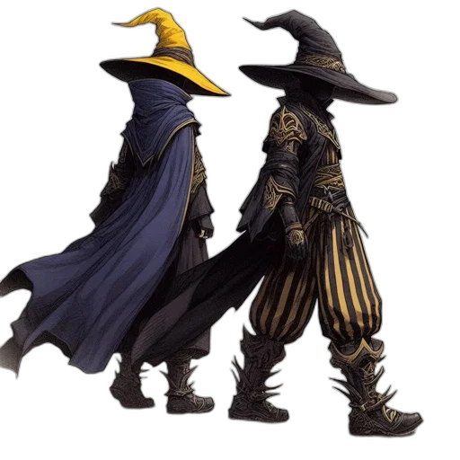 hat, mask, staff, concept art, fantasy art, 3d render, pixel art, dark transparent PNG cut-out