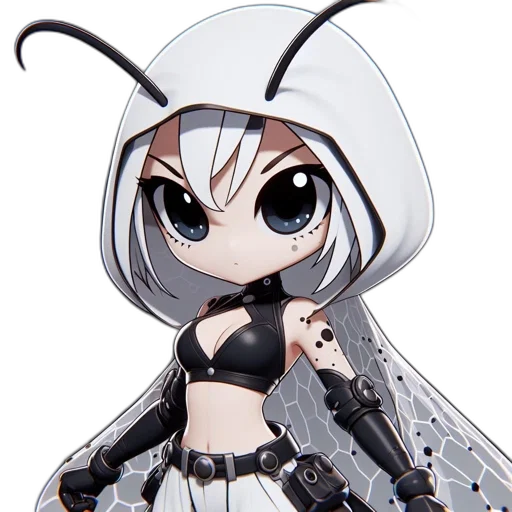 robot, creature, concept art, pixel art, anime, 3d render, monochrome, image transparent PNG cut-out
