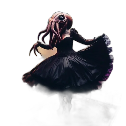 dress, creature, mask, hair, concept art, fantasy art, anime, watercolor transparent PNG cut-out