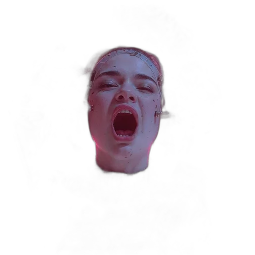 face, mask, creature, crown, photorealistic, vaporwave, 3d render, concept art transparent PNG cut-out