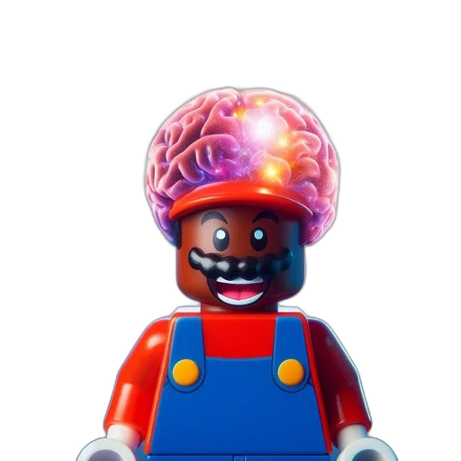 hat, crown, robot, face, 3d render, concept art, pixel art, lego transparent PNG cut-out
