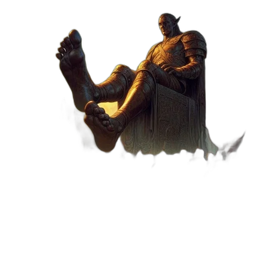 shoes, sword, weapon, staff, concept art, comic book art, fantasy art, 3d render transparent PNG cut-out