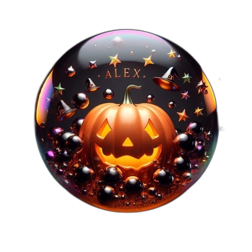 jewelry, 3d render, photorealistic, illuminated, orange, pumpkin, labeled, alex transparent PNG cut-out